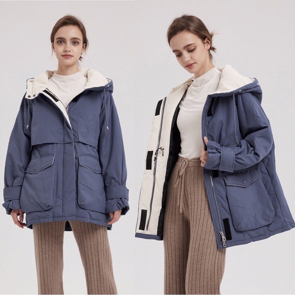 Nap Loungewear Hooded Duck Down Filled Oversized Parka Coat Hazel Size Small